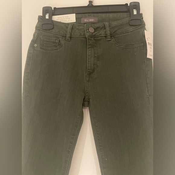 New DL1961 Women's Florence Cropped Mid Rise Instasculpt Skinny Jeans Jade - Picture 3 of 5